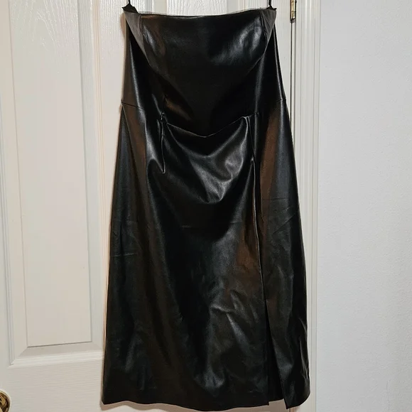 White House Black Market Faux-Leather Sheath Dress size 16 - Picture 2 of 3